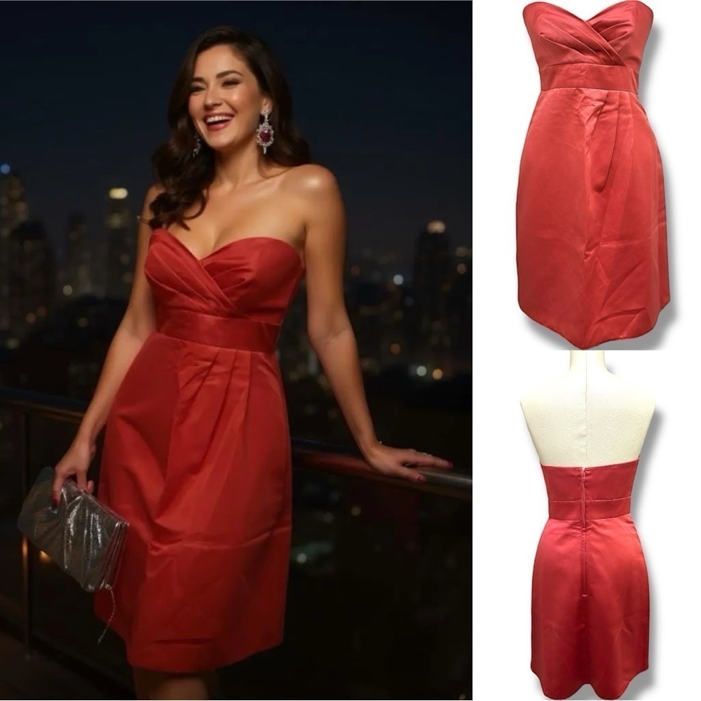 154 Alfred Angelo | NWOT Elegant Red Strapless Mini Dress (Size 0)